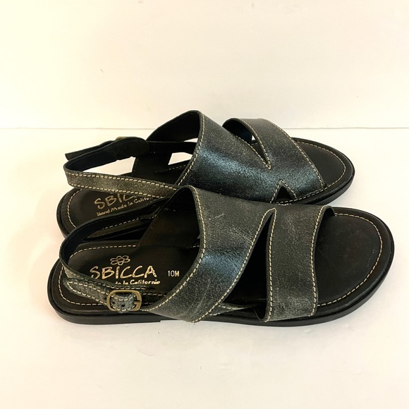 Sbicca Hand Made in California Black Sandals Size 10 - Picture 1 of 5